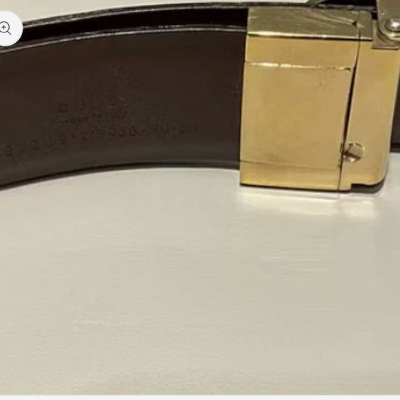 Gucci Black Belt with Gold Buckle - Picture 2 of 3
